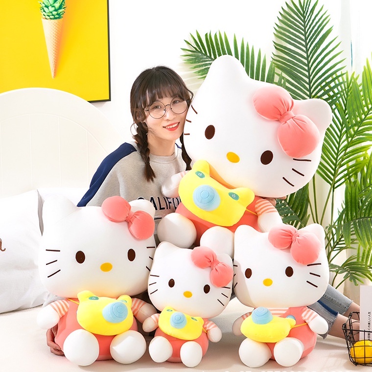 Gấu Bông Mèo Kitty Máy Ảnh, Hàng Cao Cấp Mềm Mịn Size 42cm MEILI STORE