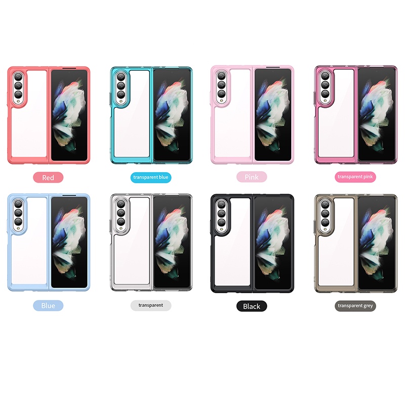 Ốp Điện Thoại Trong Suốt Màu Sắc Cho Samsung Z Fold 4 5G 7.6 inch Samsung Z Fold 4 5G Z Fold4 4