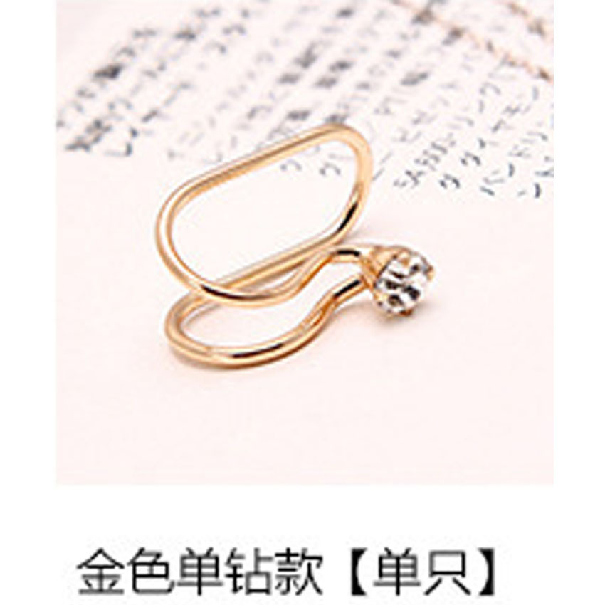 Khuyên Kẹp Vành Tai Không Cần Xỏ Lỗ Đính Hạt Ngọc Trai / Ngôi Sao / Trái Tim Phong Cách Hàn Quốc