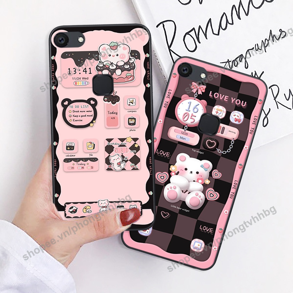 Ốp lưng Vivo V7 / V7 Plus / V7+ gấu,thỏ trắng , đồng hồ dễ thương cute cực đẹp