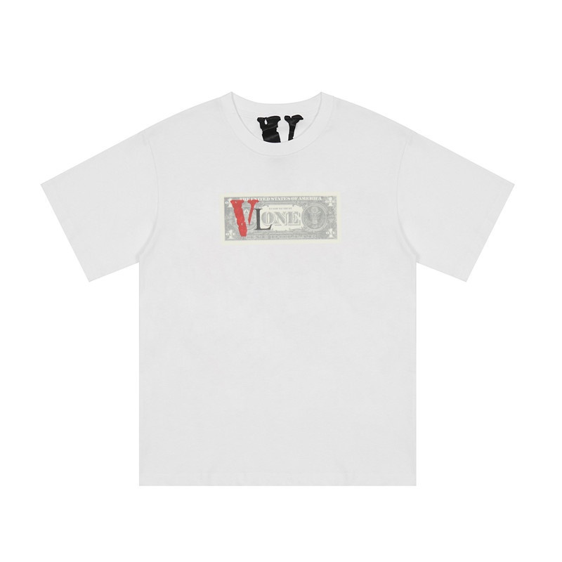 Áo Thun Cotton Tay Ngắn In Chữ VLONE Thời Trang Cổ Điển Cho Cặp Đôi