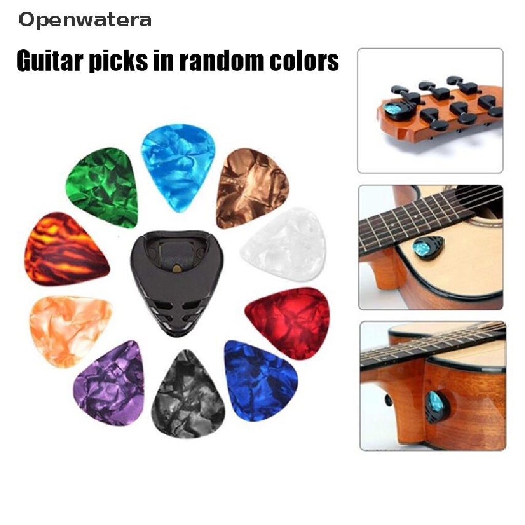 Set 10 Miếng Gảy Đàn Guitar Điện / Acoustic Nhiều Màu Sắc Kèm 1 Miếng Gảy