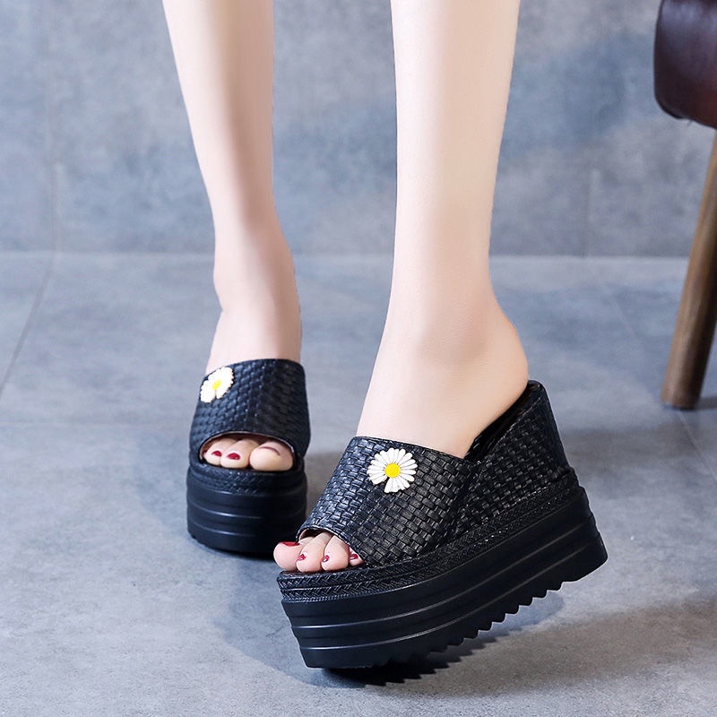 Sandal Đế Xuồng Tăng Chiều Cao 10CM Chống Thấm Nước Màu Trắng Thời Trang Mùa Hè Hàng Mới 2021
