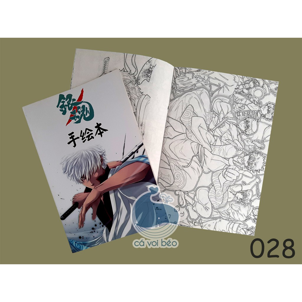Tập bản thảo Gintama tranh phác họa, tô màu anime manga