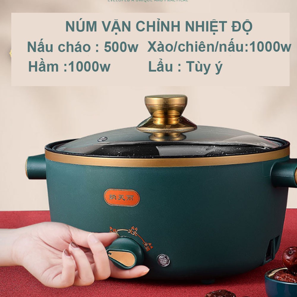 [TẶNG 7 MÓN QUÀ] Nồi Lẩu Điện Đa Năng ARISON (Lẩu, Nấu, Xào, Chiên,Hấp,Nấu Cơm,Nấu Cháo..)Mini Tiện Lợi [FREE EXTRA]