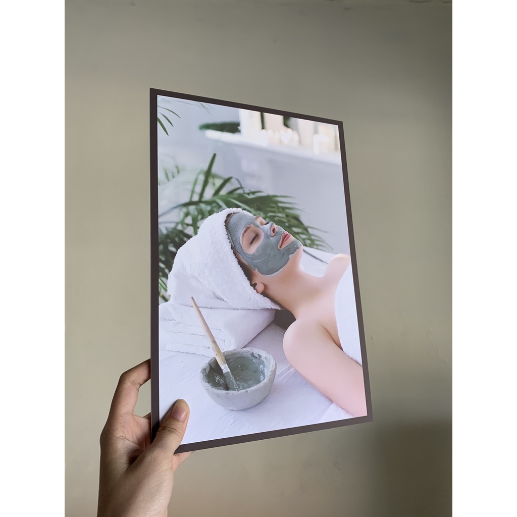 6 bức tranh trang trí spa, salon tóc, nail, dán tường siêu chắc, tranh treo tường,  Táo Decor, Canvas, sơn dầu