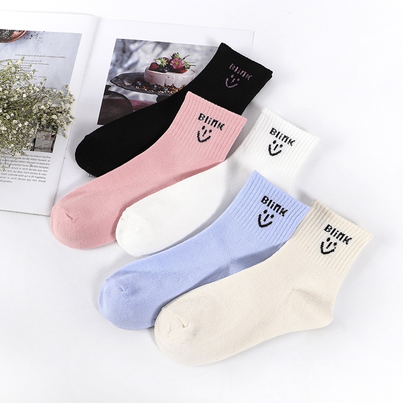 Tất nữ nam cổ cao cute Blink, vớ nam nữ cao cổ dài phong cách Vintage hàn quốc giống tất trắng nike chống hôi chân