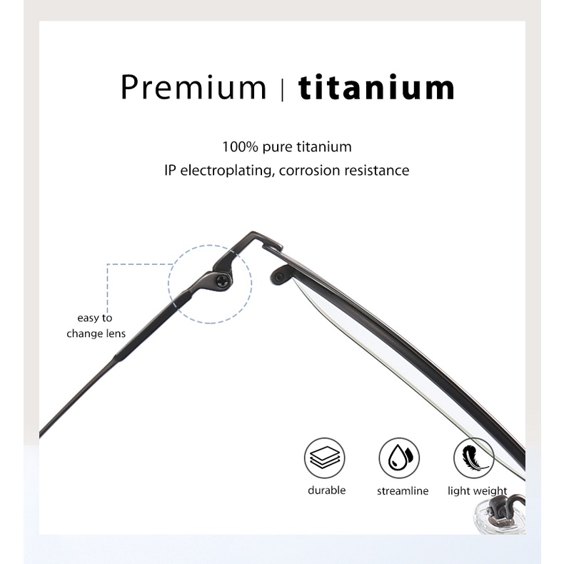 Mắt kiếng Zelin PT903 gọng titan mạ điện siêu nhẹ 2 màu cho nam