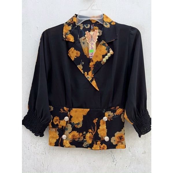 Áo Sơ Mi Nữ Chất  Mango Hoạ Tiết Bông Đính Đá Sang Trọng Free size 50-65Kg