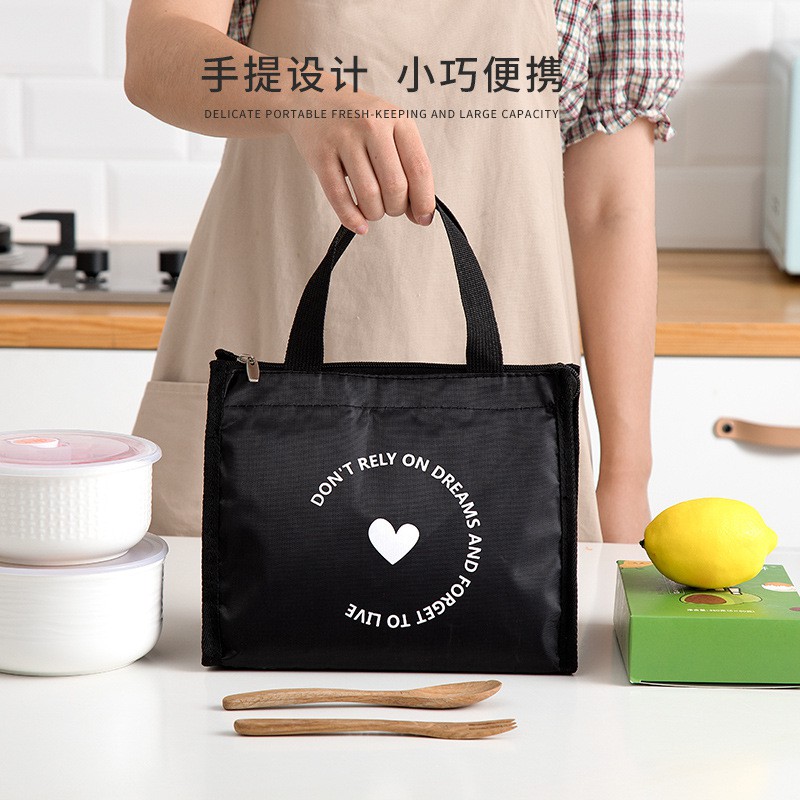 Túi đựng cơm giữ nhiệt đựng hộp cơm văn phòng size lớn khóa kéo, tay xách tiện dụng TDC01