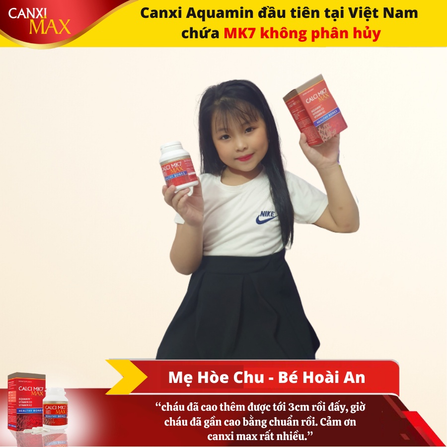 Calci MK7 Max - Viên uống bổ sung canxi tảo đỏ tự nhiên, vitamin D3, MK7 hộp 60 viên