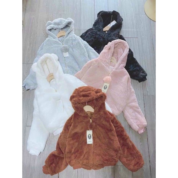 [FREESHIP - HÀNG LOẠI 1]ÁO KHOÁC LÔNG TAI GẤU SIÊUU ẤM HÀNG 2 LỚP