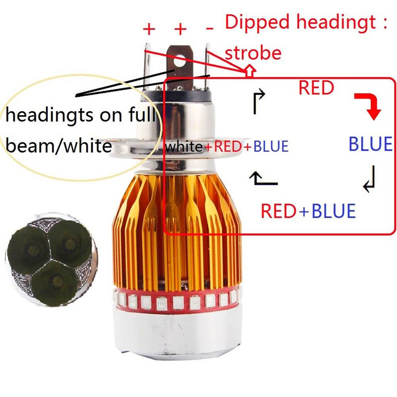 Đèn tròn H4 LED DRL 900LM cho xe mô tô