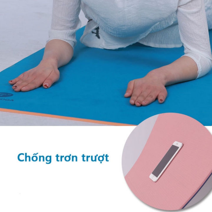 Thảm Tập Yoga Thảm Tập Gym 2 Lớp Cao Cấp Siêu Bám Chống Trơn Trượt PIDO Độ Dày 6mm