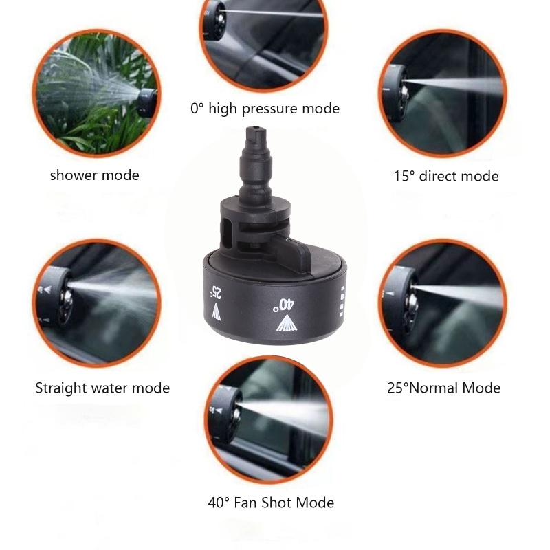Vòi Phun Nước Áp Suất Cao 6 Trong 1 Cho Kết Nối Nhanh 1 / 4 &quot;