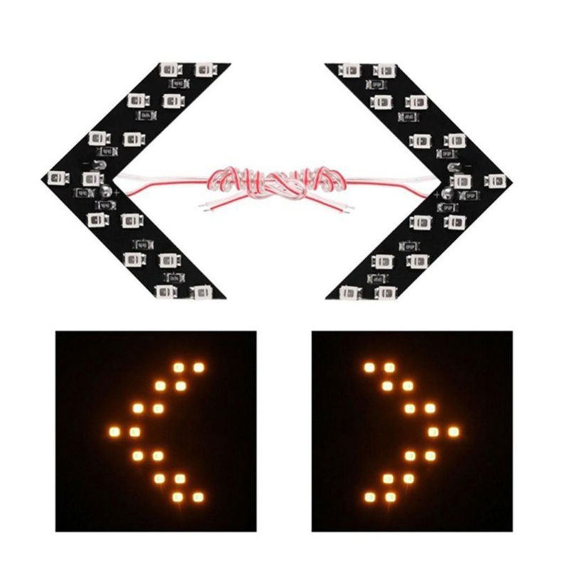 Đèn LED 14SMD Gắn Kính Chiếu Hậu Xe Hơi Hình Mũi Tên