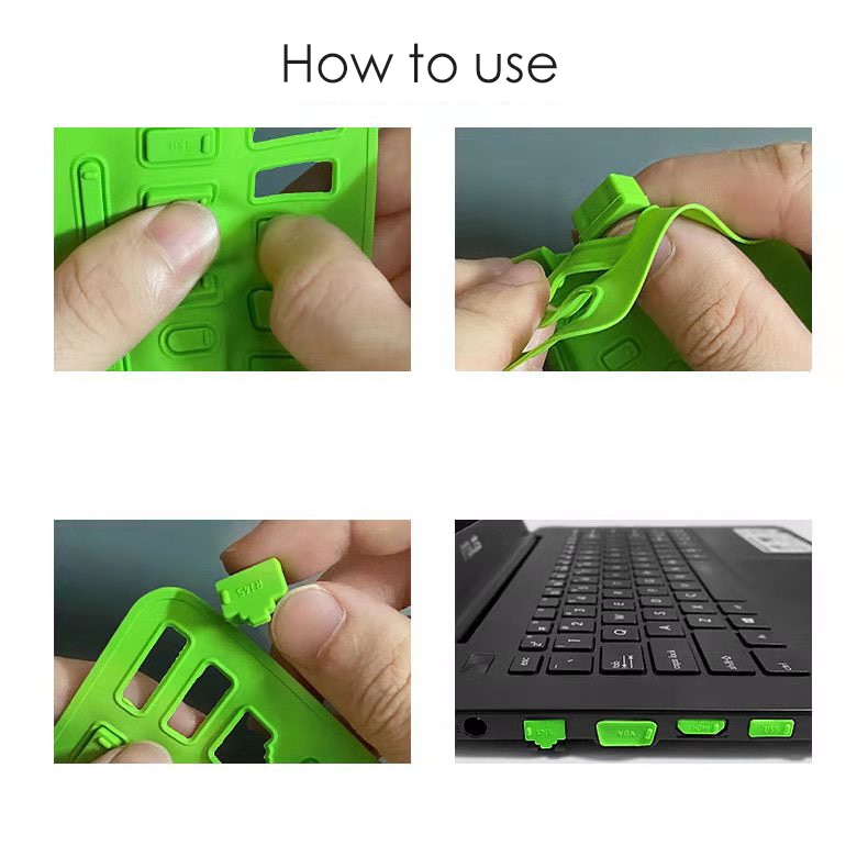 Set 16 nút silicon chống bụi gắn cổng USB HDMI RJ45 chống thấm nước cho laptop | BigBuy360 - bigbuy360.vn