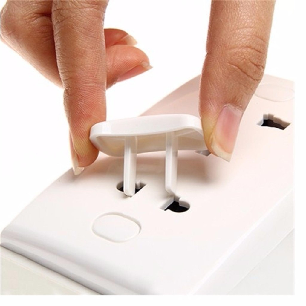 Combo 10 nút bịt ổ điện 2 chân bằng nhựa an toàn cho cả nhà