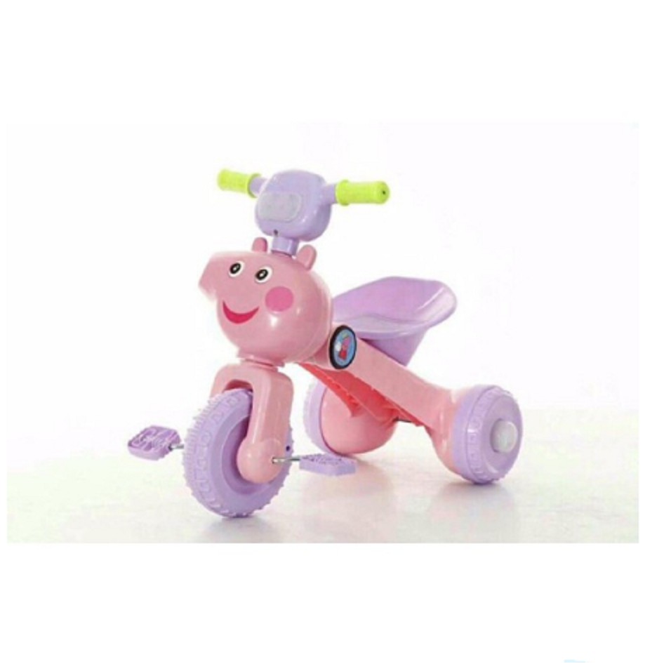 XE ĐẠP 3 BÁNH PEPPA PIG MÀU HỒNG CÓ ĐÈN VÀ NHẠC