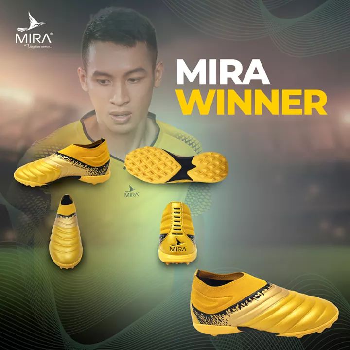 Giày đá bóng cao cấp MiRa Winner không dây - Khâu full giày - Hàng Việt Nam