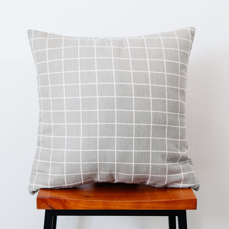 Nordic pastoral cotton pillow cover plaid bed sofa pillow cover woven.