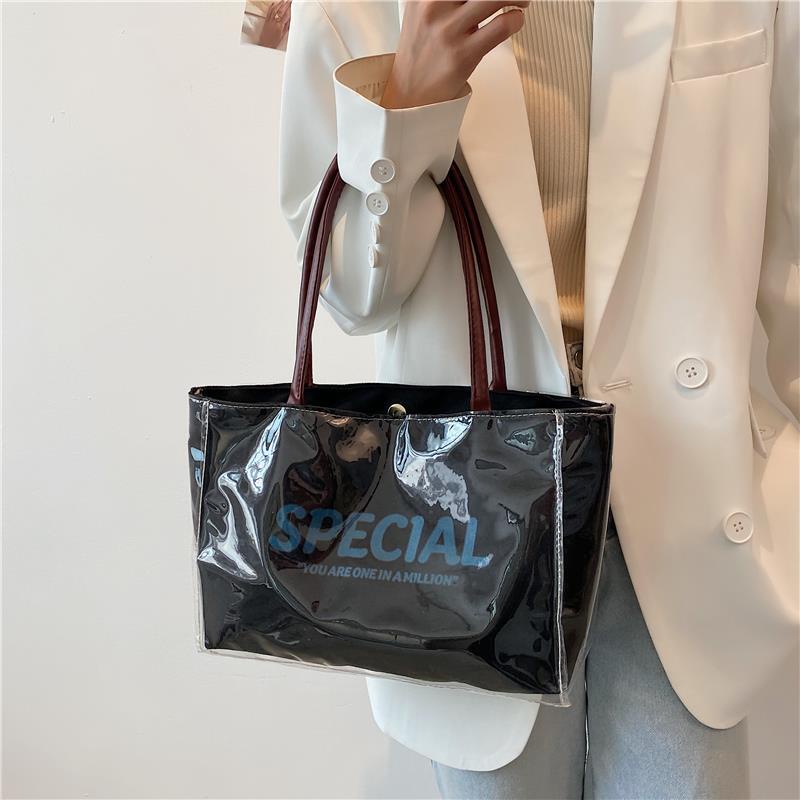 Túi xách đeo vai trong suốt sức chứa lớn phong cách Hàn Quốc thời trang cho nữ