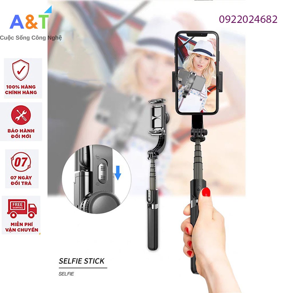 Gậy chống Rung Gimbal Stabilizer L08, Có 3 chân đỡ, Tặng kèm nút bấm BLT hàng cao cấp