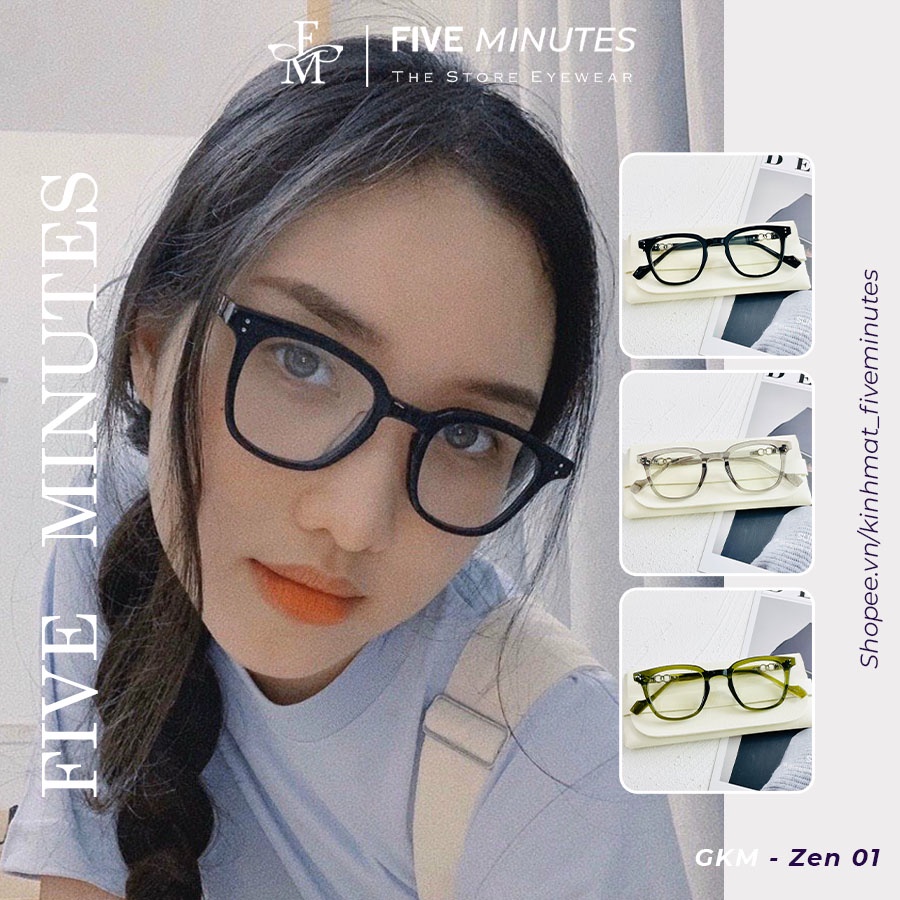 Gọng kính nam nữ, nhựa dẻo dáng vuông Basic 7214 Five Minutes nhiều màu Siêu hot
