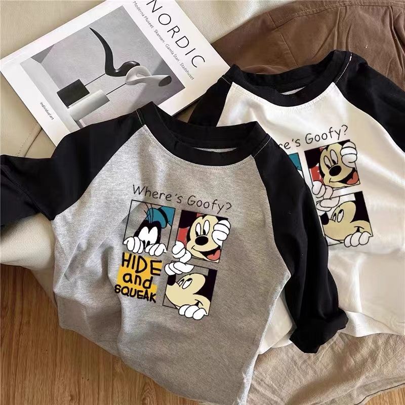 Mới Áo Thun Tay Dài Chất Liệu Cotton In Họa Tiết Thời Trang 2022 Cho Bé Trai