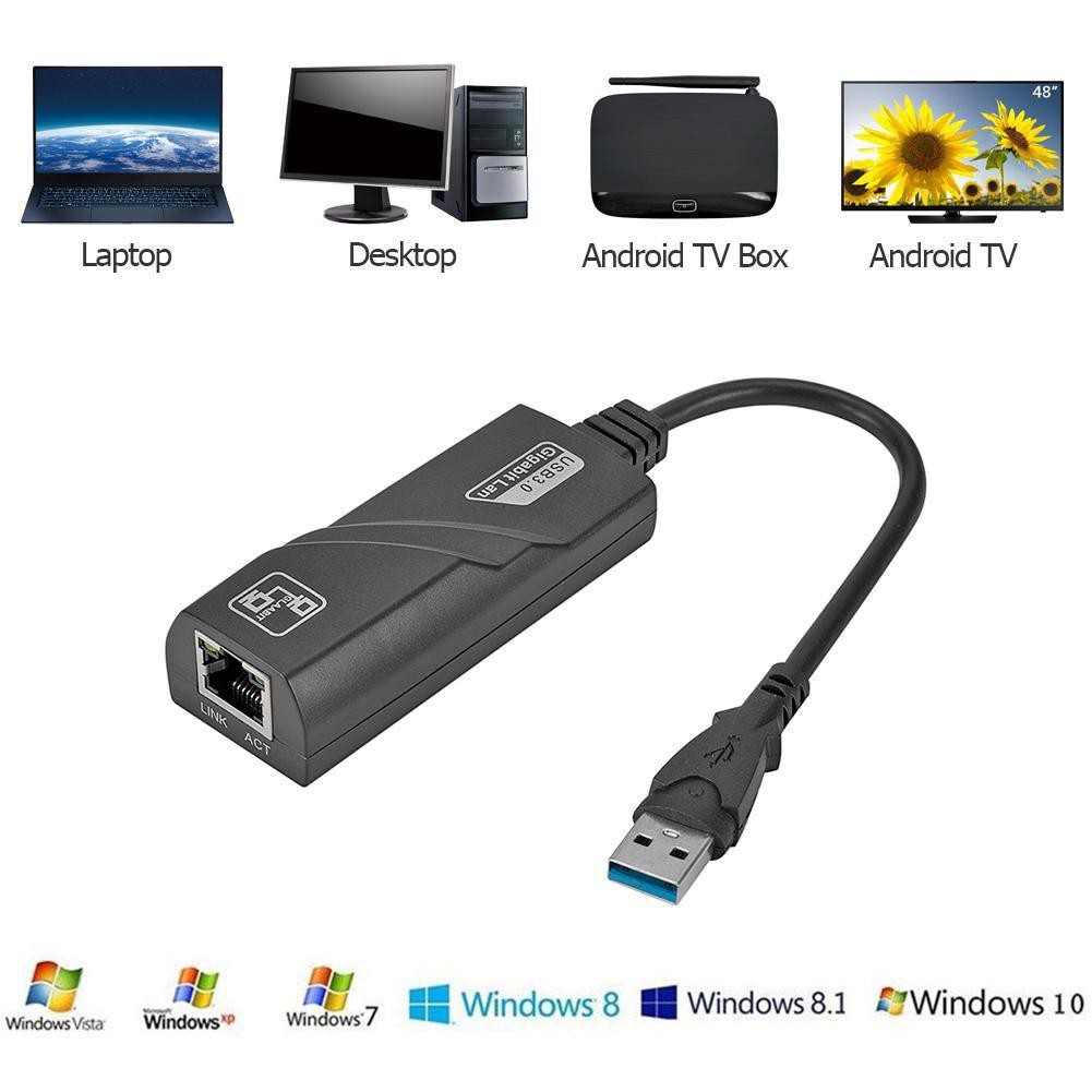Thiết bị chuyển đổi Mini USB 3.0 Gigabit Ethernet USB sang RJ45 Lan dành cho Windows 10 8 7 XP Laptop PC sbay