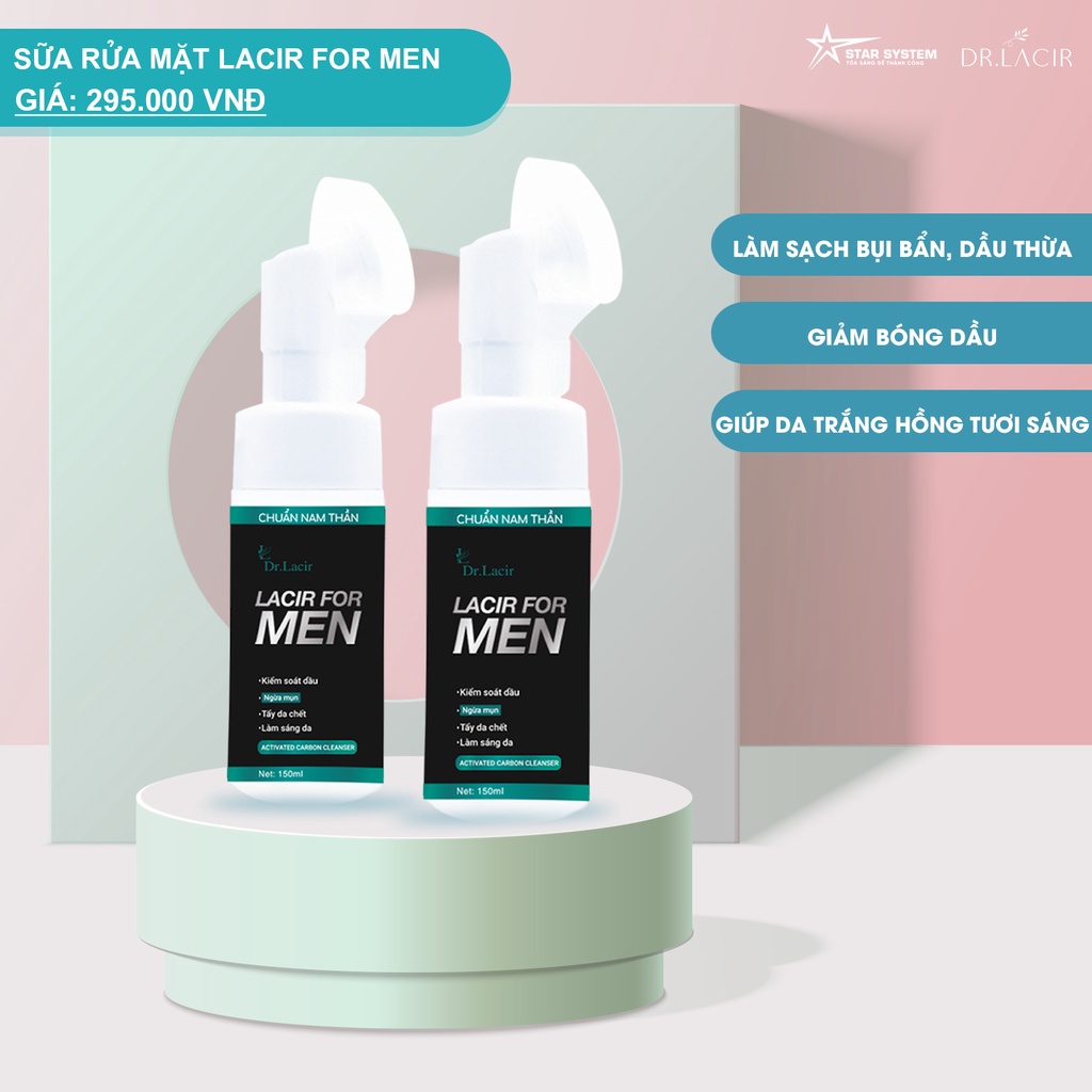 Sữa Rửa Mặt Nam Drlacir-Lacir For Men,Chai 150ml,chăm sóc da,Giúp làm sạch da mặt,loại bỏ bã nhờn,se khít lỗ chân lông