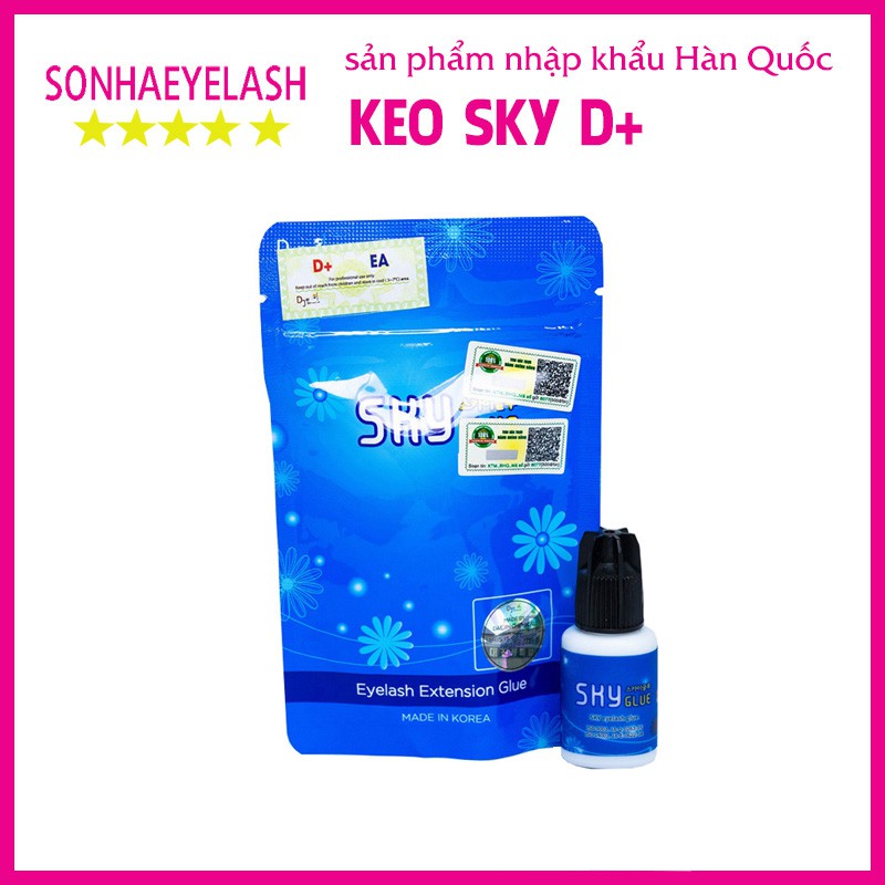 Keo nối mi sky D+, keo khô chậm dành cho người mới học nối