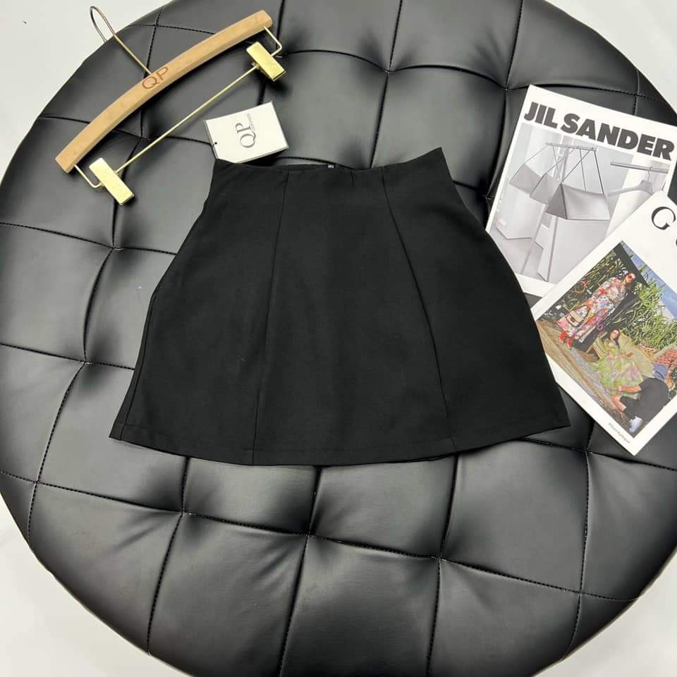 Chân váy A ngắn lưng cao tôn dáng dài mặc làm công sở đen nâu kiểu Chân váy chữ a cạp cao cá tính kiểu phối với áo sơmi | BigBuy360 - bigbuy360.vn