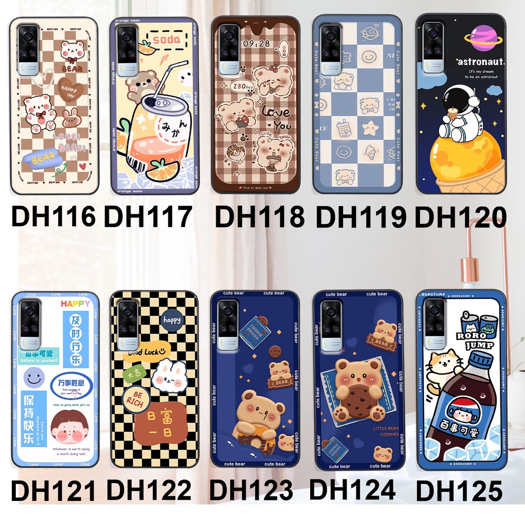 Ốp lưng Vivo Y51 2020 in hình 3D GẤU cute be@r, soda, happy day cực hot ,thời thượng