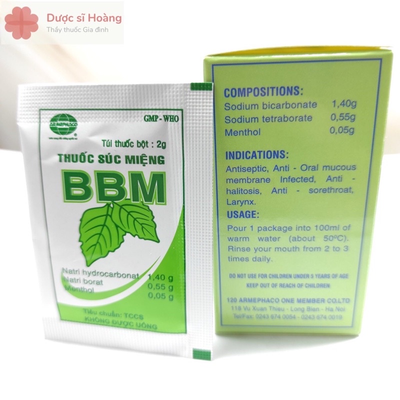 Bột súc miệng BBM gói 2g