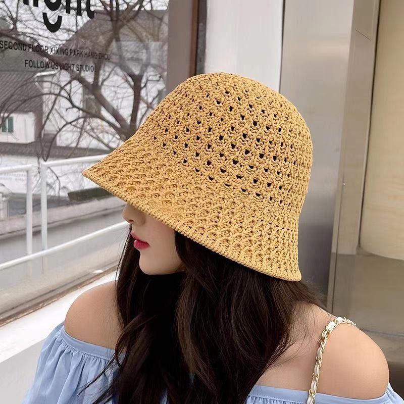 Mũ Bucket Vành Cụp Chất Liệu Đan Cói Đi Biển 456 Nhiều Màu Sắc Ulzzang Form Unisex Nam Nữ - Hazo