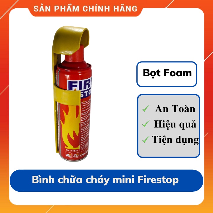 Bình chữa cháy mini cầm tay, dạng xịt, dùng cho xe ô tô Firestop – 500ml , 1000ml