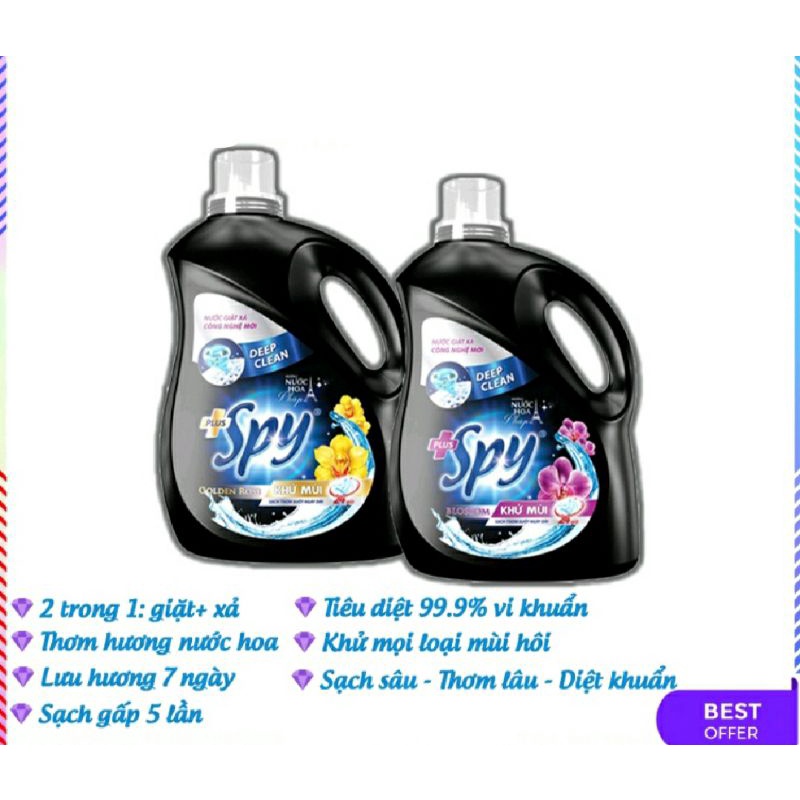 Nước giặt xả SPY DEEP CLEAN sạch sâu gấp 2 lần 3,6KG