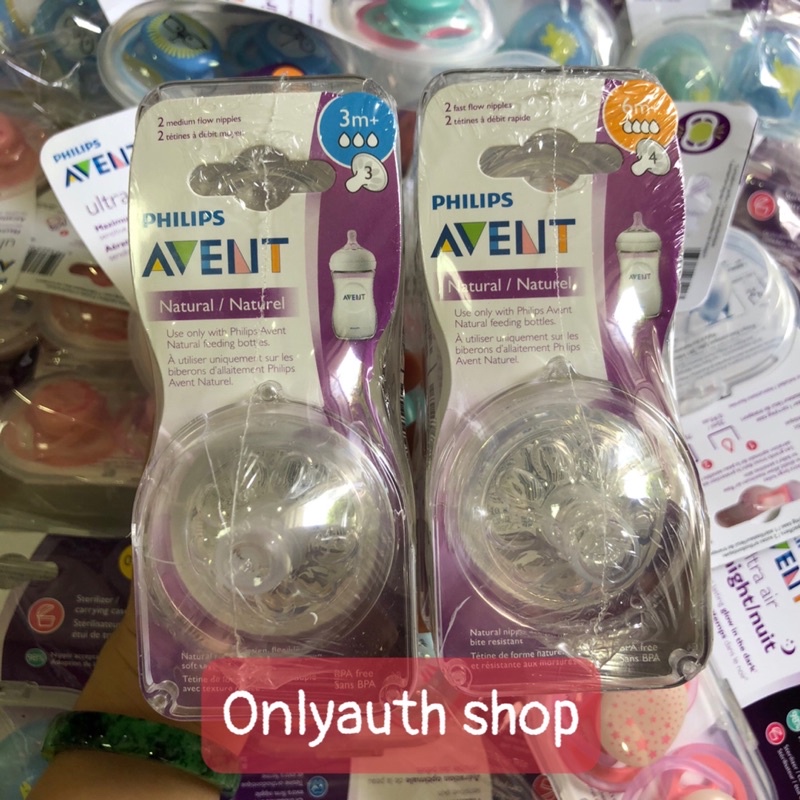Núm ty bình sữa Avent chính hãng số 3 và 4 và núm chữ Y