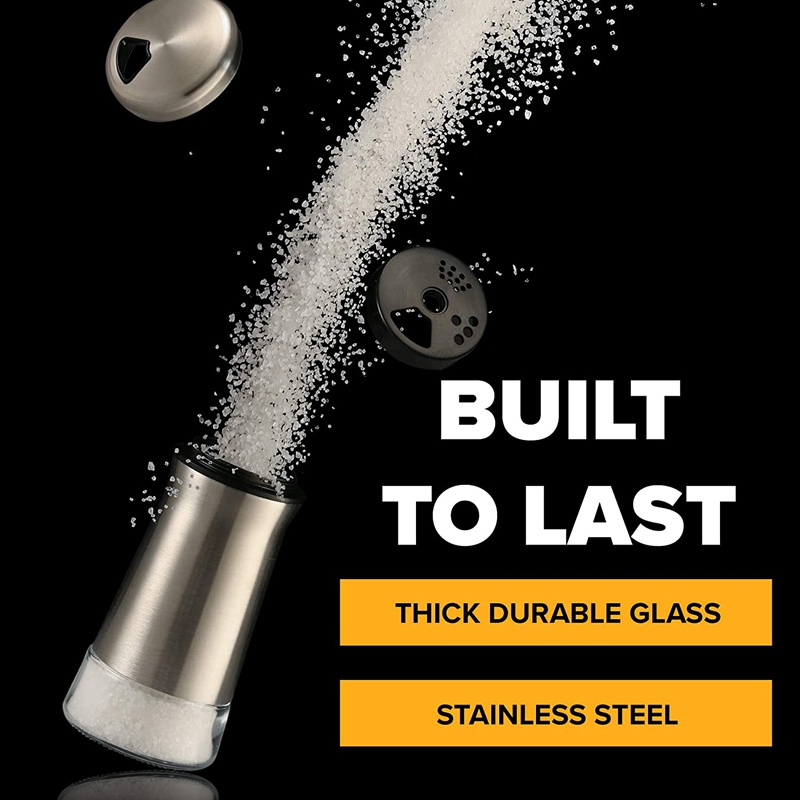 Set 2 lọ rắc tiêu bằng thép không gỉ có thể điều chỉnh tiện dụng