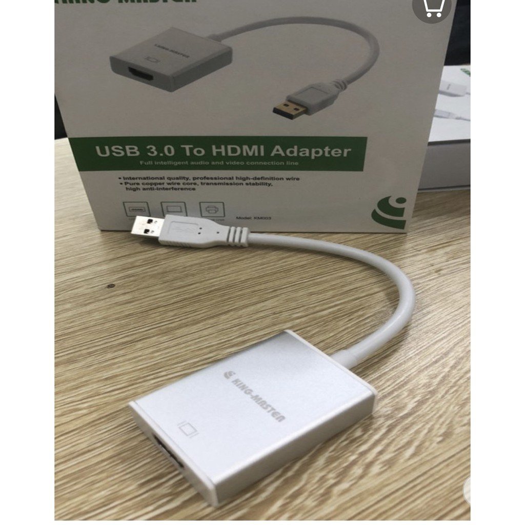 Cáp Chuyển USB 3.0 Sang HDMI Kingmaster KM003 gắn từ máy tinh sang màn hinh, tivi