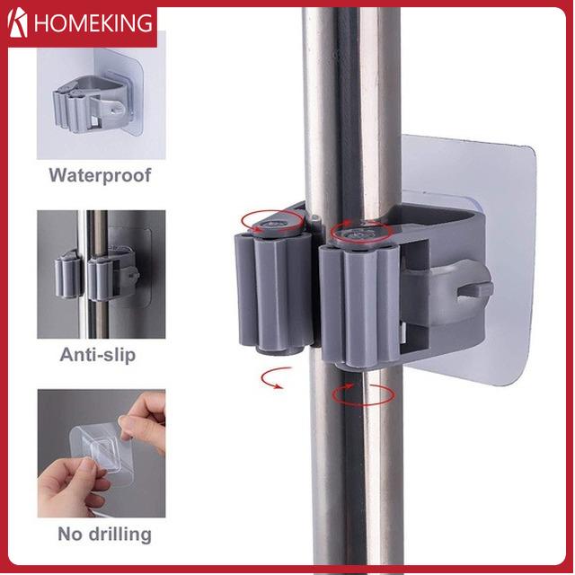 Trông ổn, một chiếc giá treo đa năng. Móc treo chổi, cây lau nhà, không cần khoan, dễ lắp đặt, chịu được nhiều trọng lượng