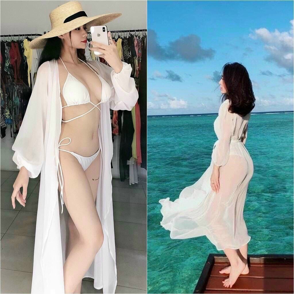 Áo khoác kimono đi biển dài | BigBuy360 - bigbuy360.vn