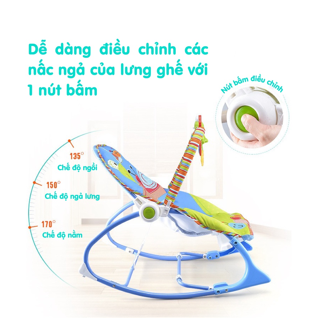 [CHÍNH HÃNG] Ghế rung nhún cao cấp, ghế bập bênh cho em bé MYBABY