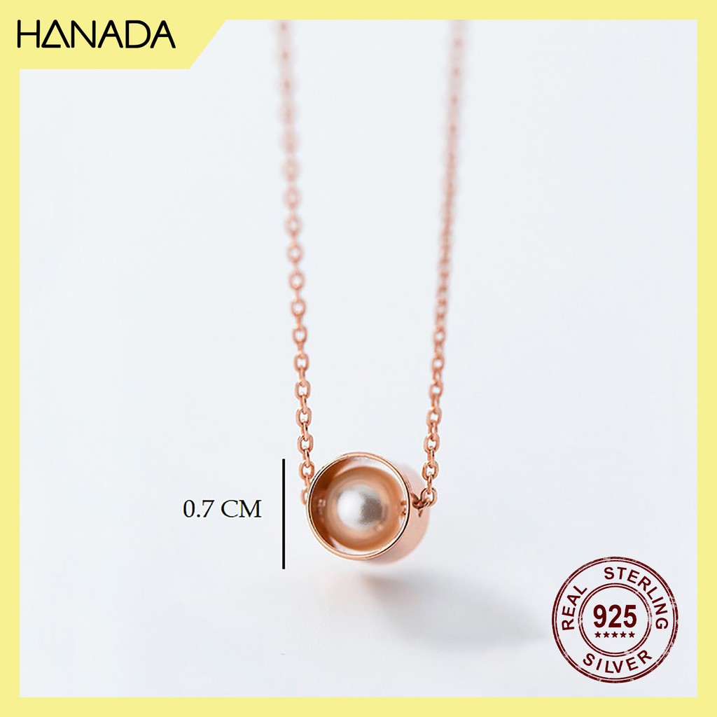 Dây Chuyền Bạc 925 Hanada N-P-B-0138 Phủ Vàng Hồng