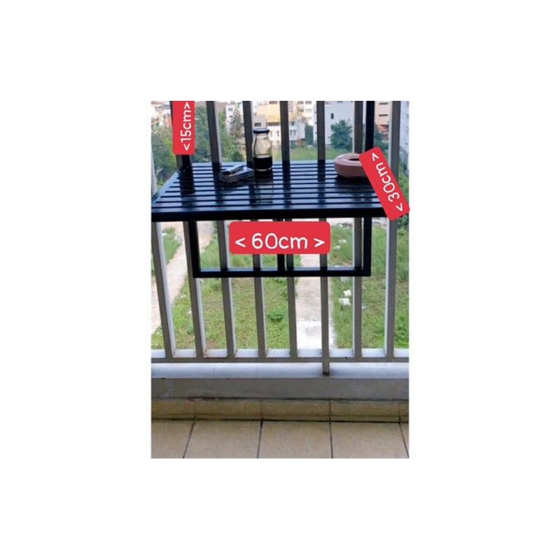 Bàn treo ban công gấp được màu đen GREEN HOME