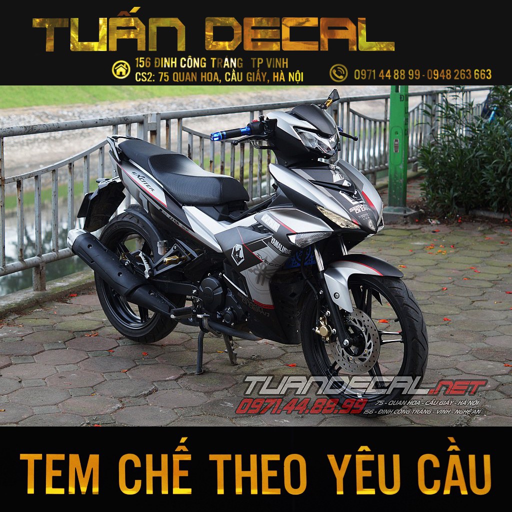 Tem Trùm Exciter 150 Yamalue Nhôm - Thiết kế theo yêu cầu