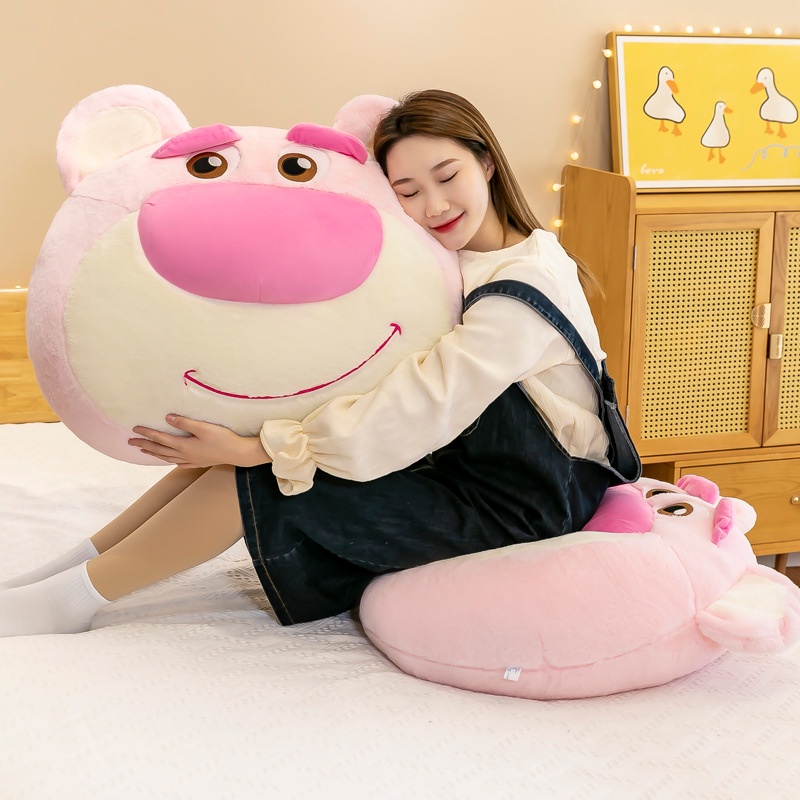 Gối Ôm Hình Gấu Dâu Tây Bằng Nhung Dễ Thương Xinh Xắn
