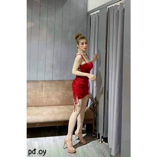 ĐẦM ĐAN DÂY SAU LƯNG RÚT 2 BÊN CÓ MÚT NGỰC