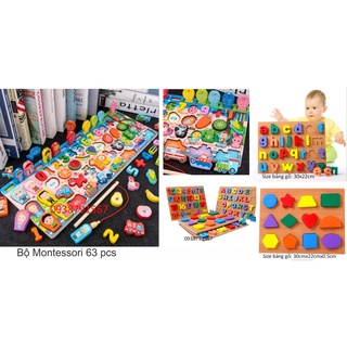 Đồ chơi bảng gỗ dạy bé học số, các loại con vật hoa quả,màu sắc và câu cá cho bé phát triển